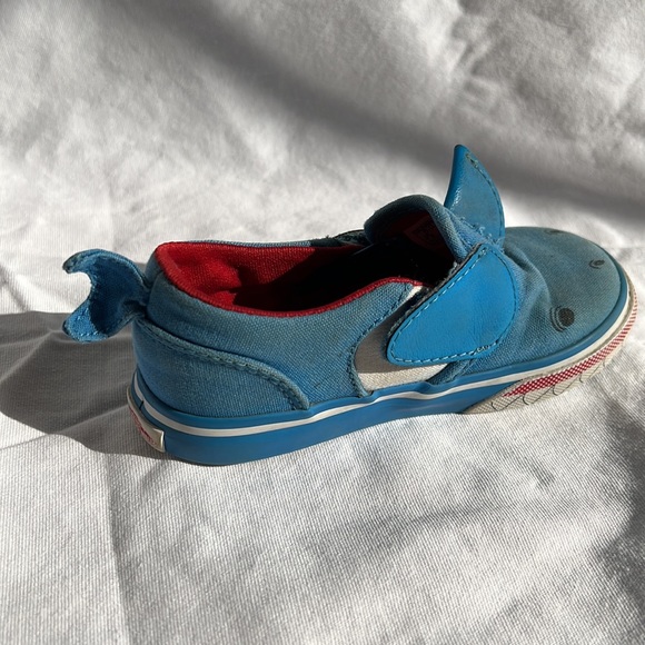 VANS shark slip on skate shoe blue Asher V size 8 - Picture 5 of 8